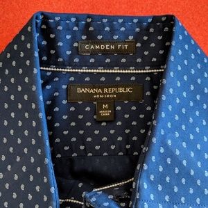 Camden fit navy pattern dress shirt